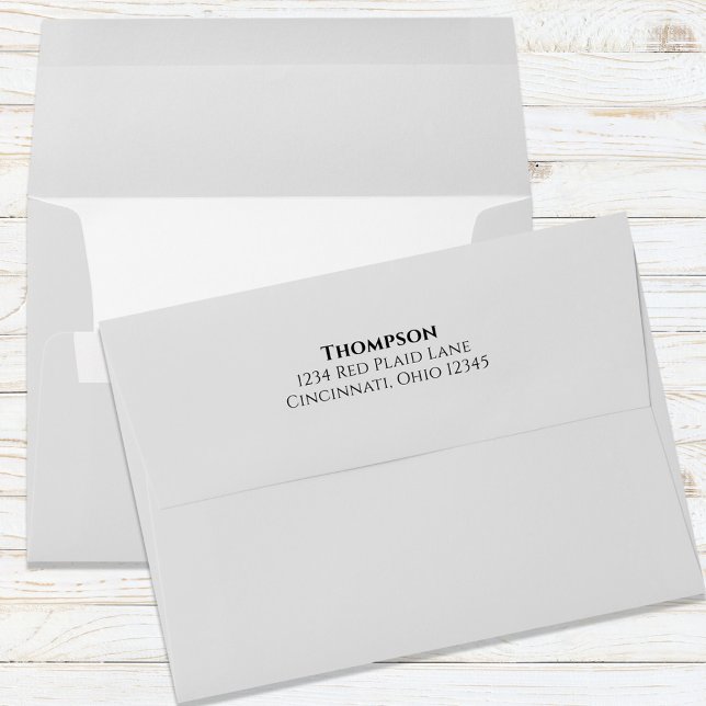 Christmas Holiday Winter  Envelope (Simple silver grey envelope with return address on the back flap.)