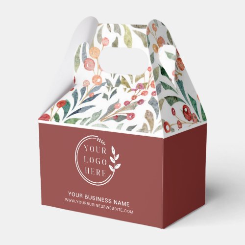 Christmas Holiday Winter Floral Custom Logo Gift Favor Boxes