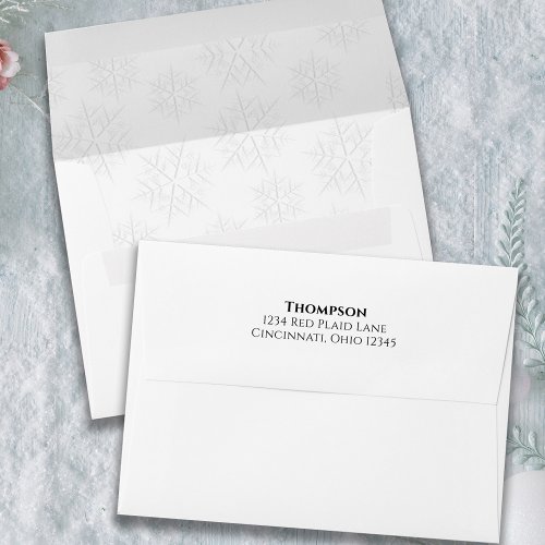 Christmas Holiday Winter Silver Snowflake Elegant  Envelope