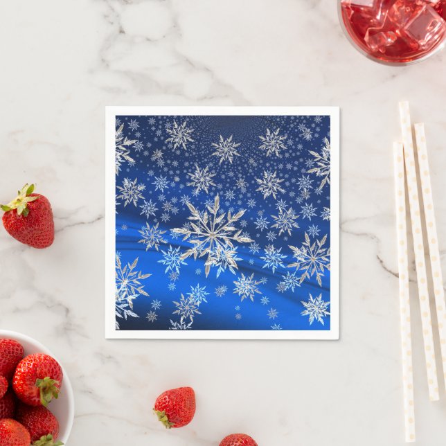 Christmas Holiday Winter Snow Flakes Napkins (Insitu)