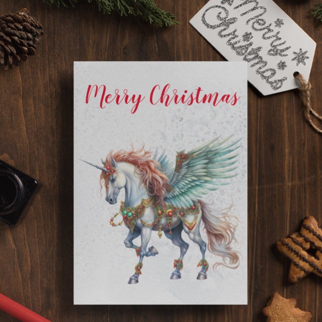 Christmas Holiday Winter Unicorn Card (Creator Uploaded)