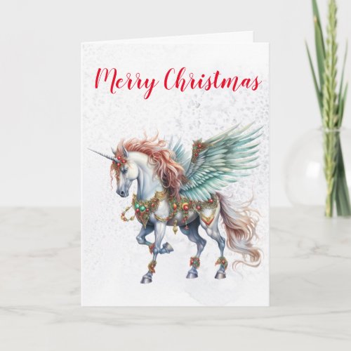 Christmas Holiday Winter Unicorn Card