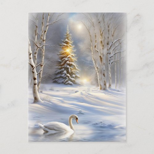 Christmas Holiday with Swan and Christmas Tree