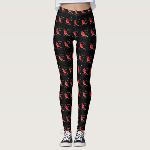 Christmas Holiday Womens Red Cardinal Leggings