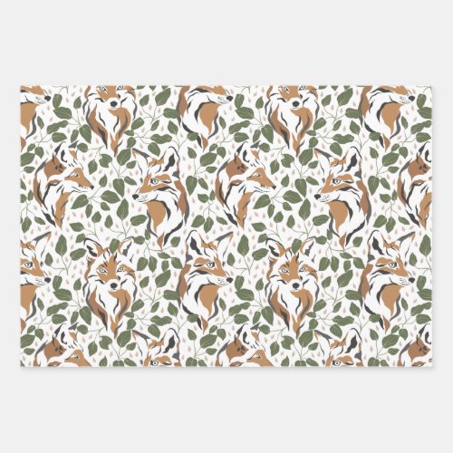 Christmas Holiday Woodland Animals Wrapping Paper Sheets