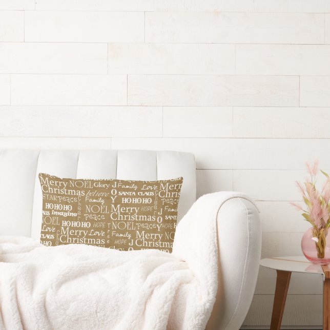 Christmas Holiday Word Art Pillow (Couch)