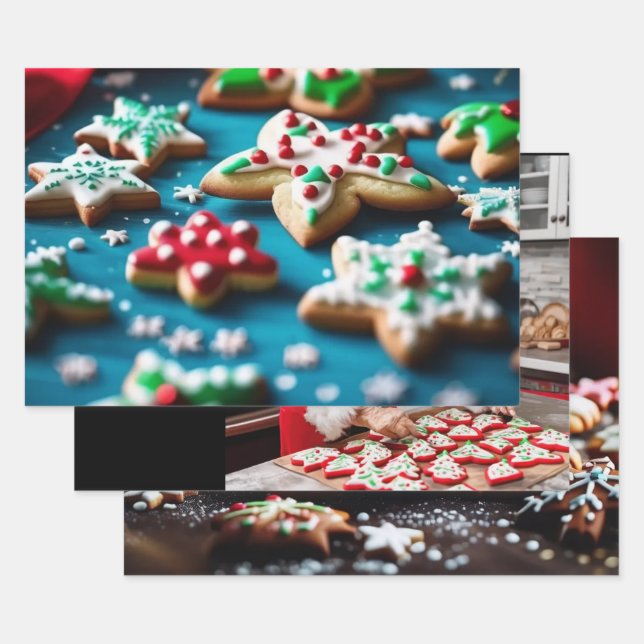 Christmas Holiday Wrapping Paper Set of 3 (Set)