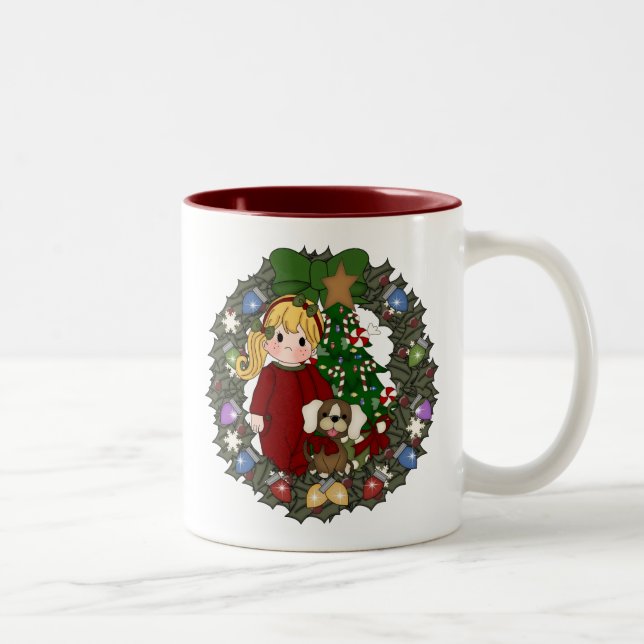 Christmas Holiday Wreath Coffee Mug Cup (Right)
