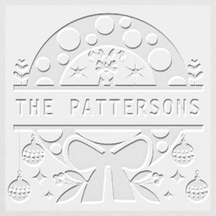 Christmas Holiday Wreath Custom Family Name Embosser