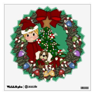 Christmas Holiday Wreath Wall Decals