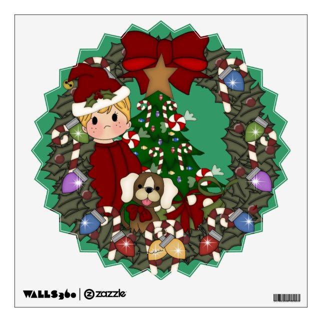 Christmas Holiday Wreath Wall Decals (Front)
