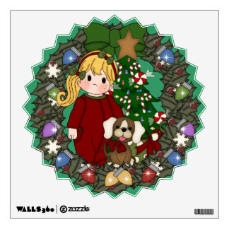 Christmas Holiday Wreath Wall Decals