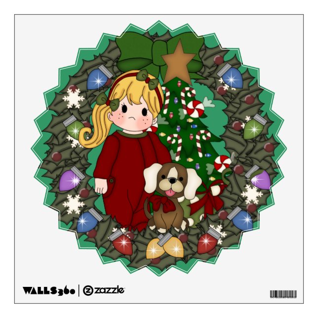 Christmas Holiday Wreath Wall Decals (Front)