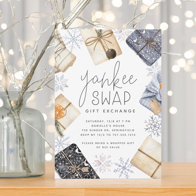 Christmas Holiday Yankee Swap Gift Exchange Party Invitation (Creator Uploaded)