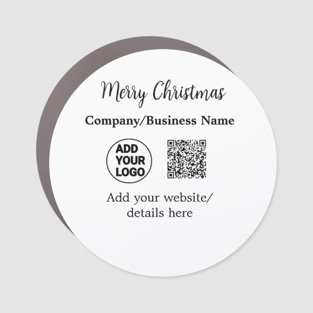 Christmas holidays add business logo name q r code car magnet (Front)