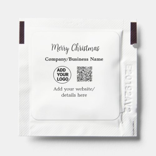 Christmas holidays add business logo name q r code hand sanitizer packet
