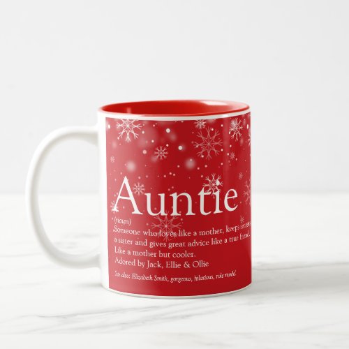 Christmas Holidays Best Aunt Auntie Definition  Two_Tone Coffee Mug