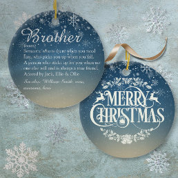 Christmas Holidays Best Ever Brother Definition Ceramic Ornament