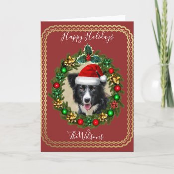 Christmas Holidays Border Collie Dog Greeting Card by ritmoboxer at Zazzle