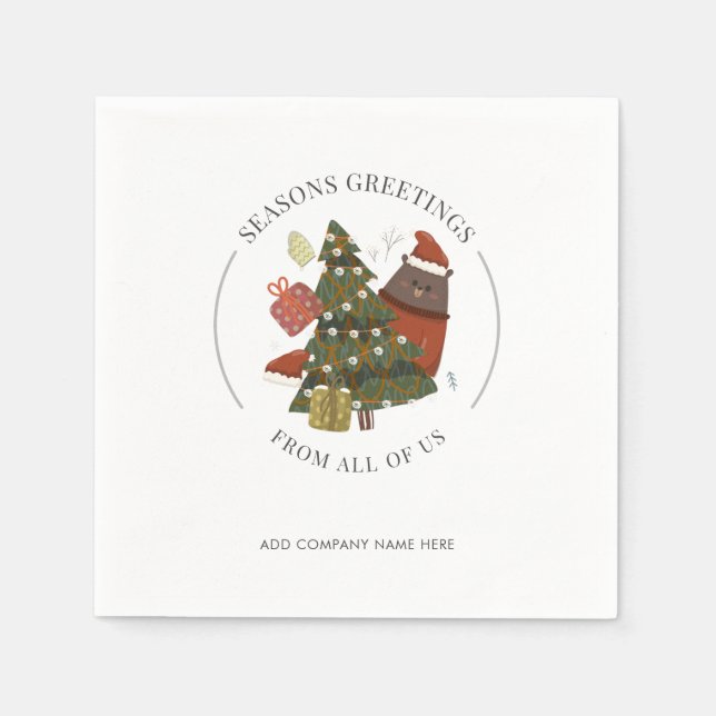 Christmas Holidays Business Owner Paper Napkins (Front)