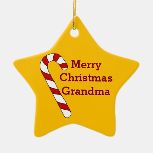 Christmas Holidays by Janz Grandma Candy Cane Ceramic Ornament