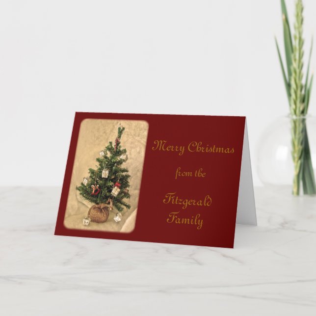 Christmas Holidays by Janz Red Tree Holiday Card (Front)