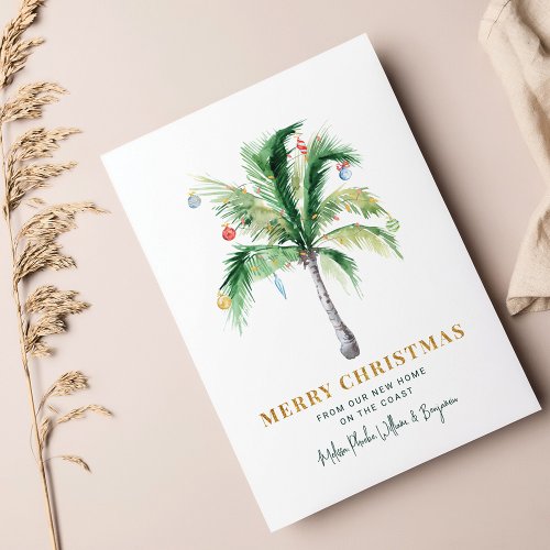 Christmas Holidays Change of Address Palm Tree Holiday Card