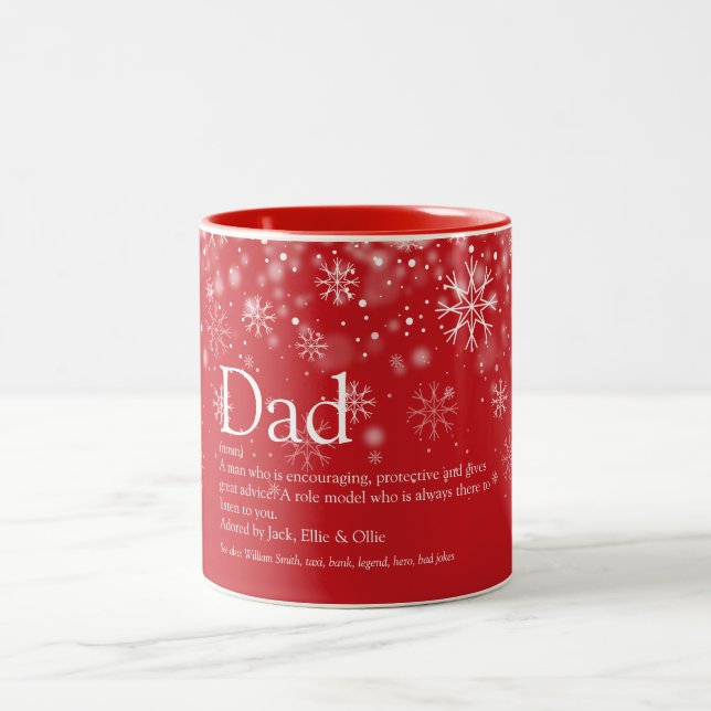 Christmas Holidays Dad Daddy Father Definition Fun Two-Tone Coffee Mug (Center)