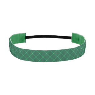 Christmas holidays dark green plaid pattern athletic headband
