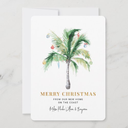 Christmas Holidays Decorated Palm Tree Moving Holiday Card