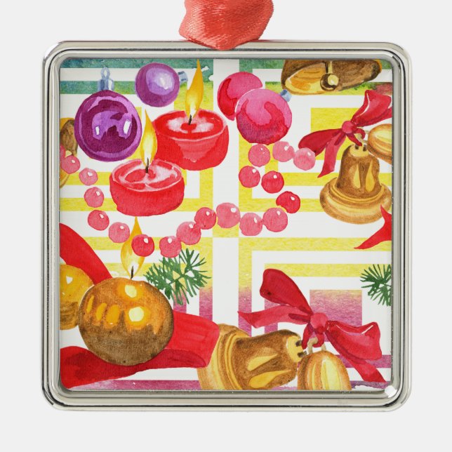 Christmas Holidays Decoration Square Ornament (Front)