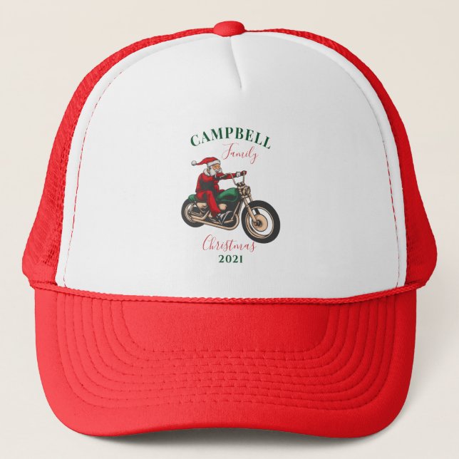 Christmas Holidays Family Bikers Matching Trucker Hat (Front)