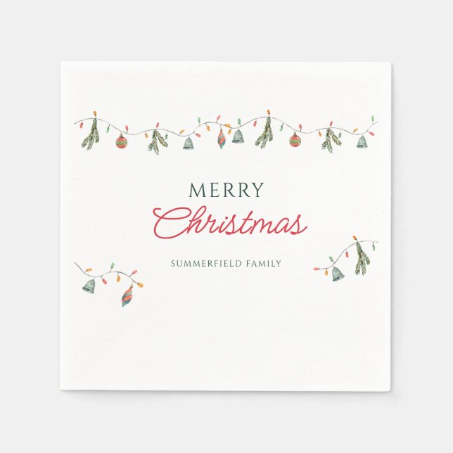 Christmas Holidays Family Party Custom Paper Napkins (Front)