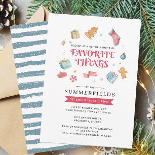 Christmas Holidays Favorite Things Party Invitation