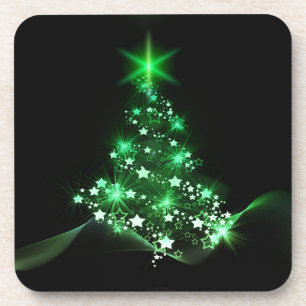 Christmas, holidays, joy, green colors, tree decor coaster