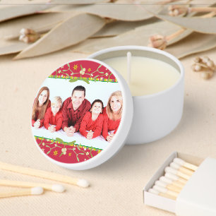 Christmas holidays mistletoe photo  mini candle favors