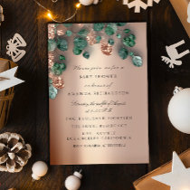 Christmas Holidays New Year Party Rose Pine Invitation