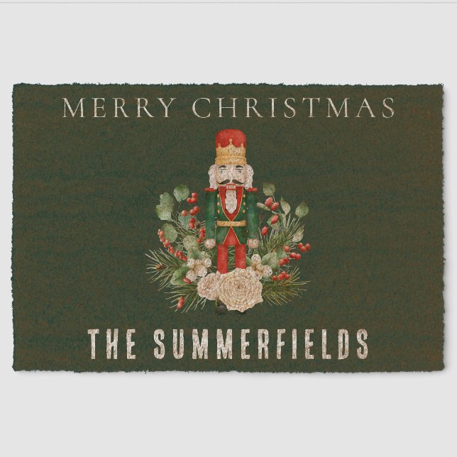 Christmas Holidays Nutcracker Family Custom Fiber Doormat (Front)