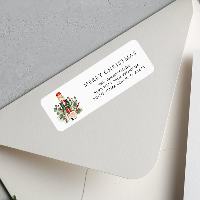 Christmas Holidays Nutcracker Return Address Label (Christmas Nutcracker Elegant Mailing Return Address Label)