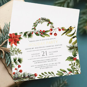 Christmas Holidays Office Party Gold Foil Invitation