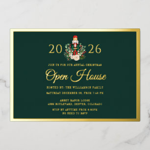 Christmas Holidays Open House Family Party Foil Invitation