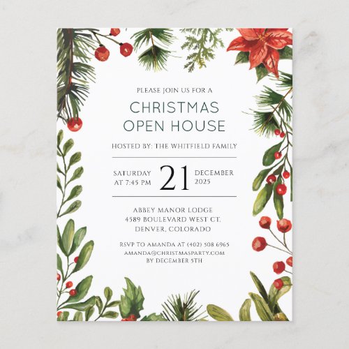 Christmas Holidays Open House Party Flyer