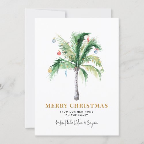 Christmas Holidays Palm Tree Moving Coastal Holiday Card