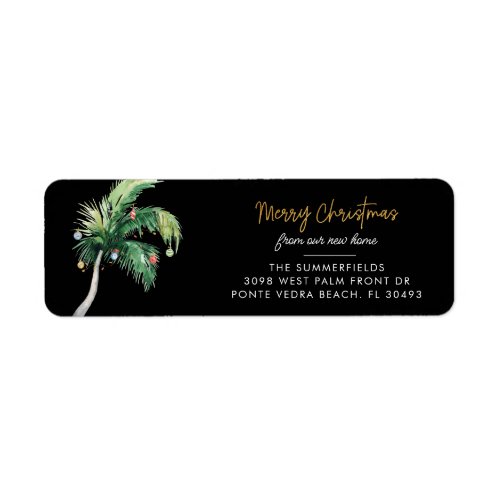 Christmas Holidays Palm Tree Moving Return Address Label