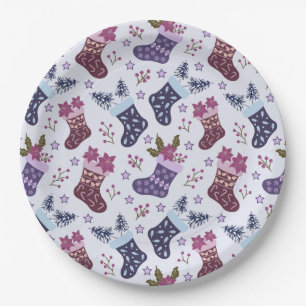 Christmas holidays paper plates