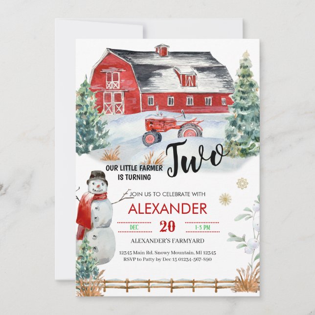 Christmas Holidays Party Birthday Invitation (Front)