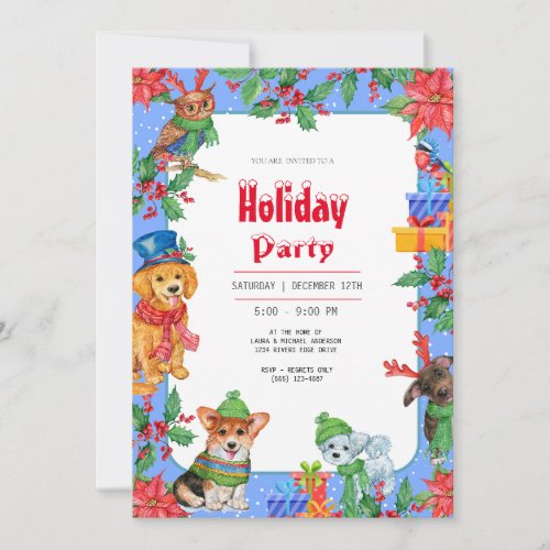 Christmas Holidays Party Watercolor Invitation