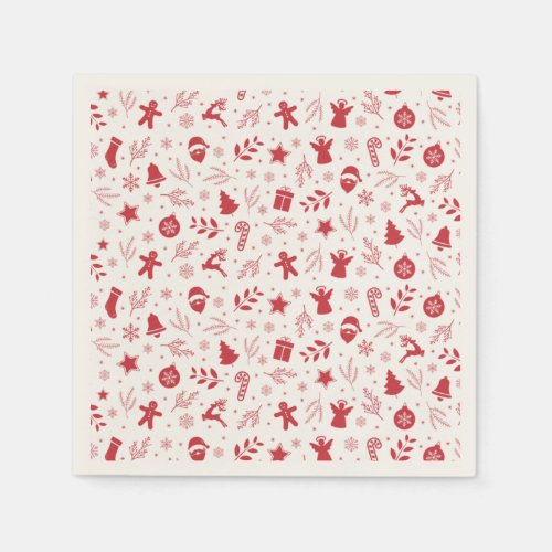 Christmas Holidays Pattern Family Party Paper Napkins