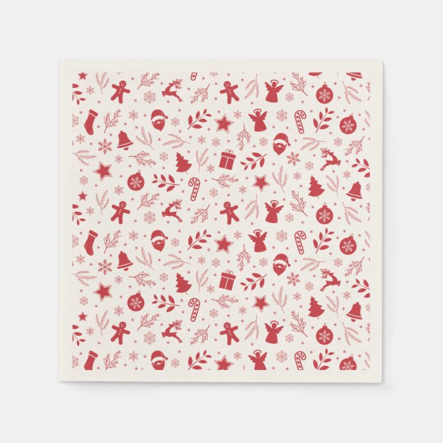 Christmas Holidays Pattern Family Party Paper Napkins (Front)