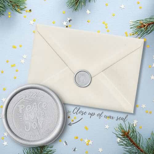 Christmas Holidays Peace Love Joy Fun Custom Text Wax Seal Stamp